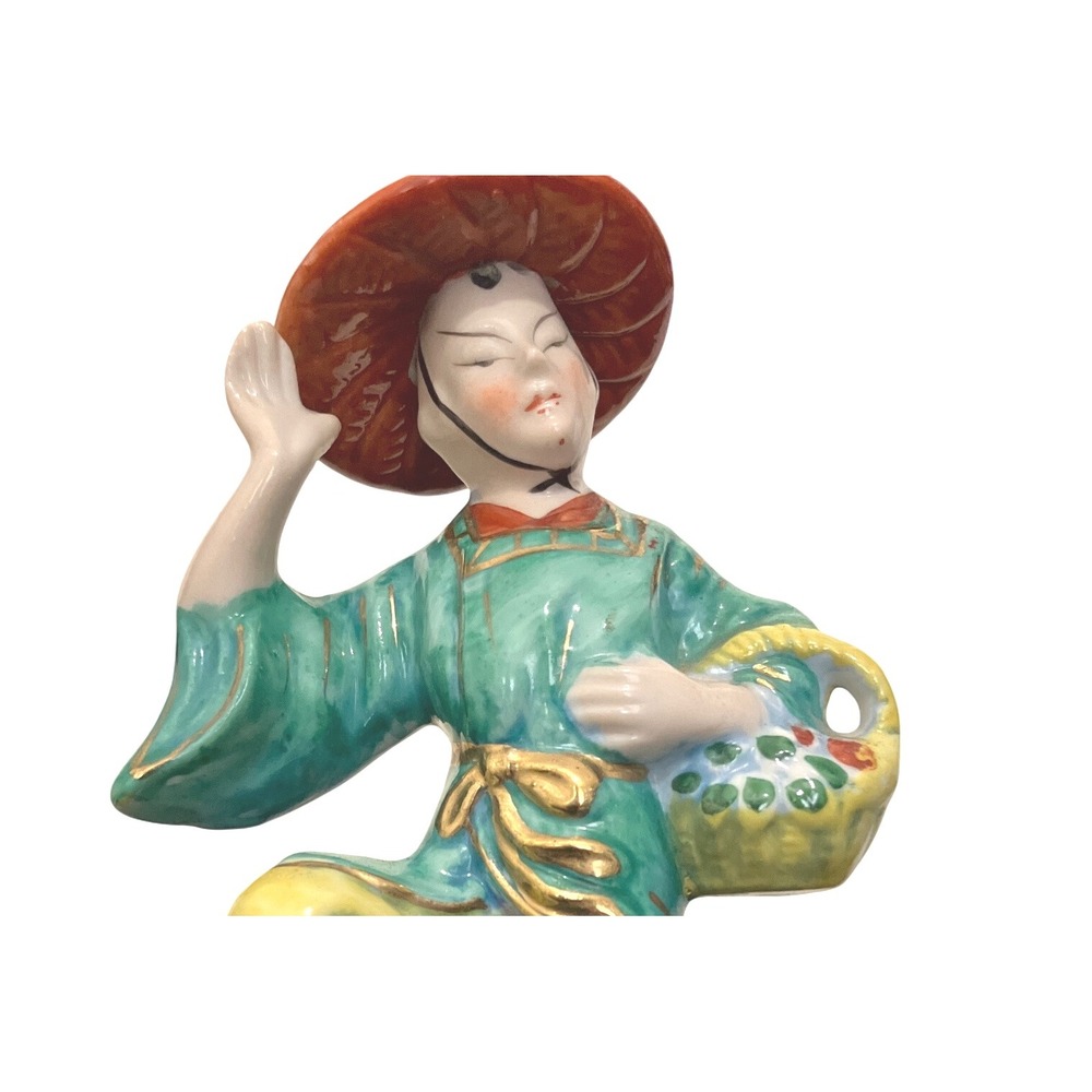 VTG Occupied‎ Japan Porcelain Hand painted Oriental Lady Figurine - Picture 5 of 6